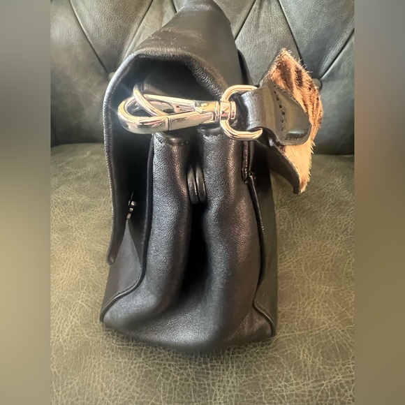 MaxMara Shoulder Bag Napa Leather Animal Print Black Small - Picture 4 of 16